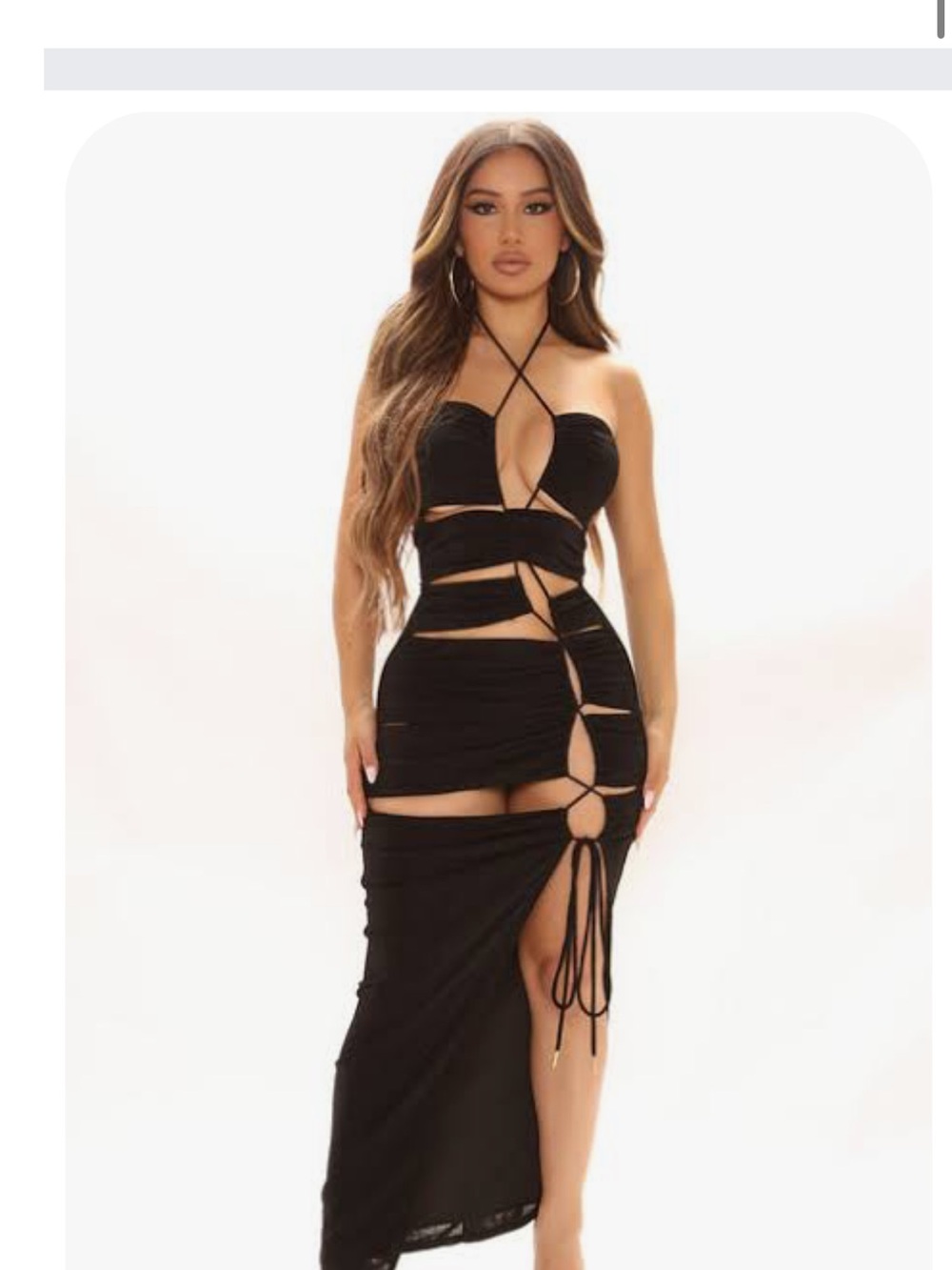 Strappy Cutout Maxi Dress - Black